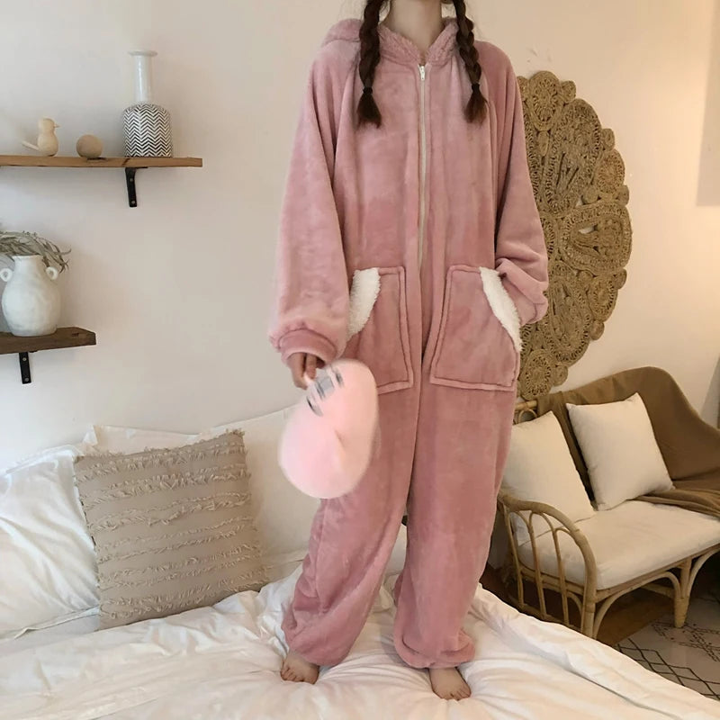 grenouillère lapin rose