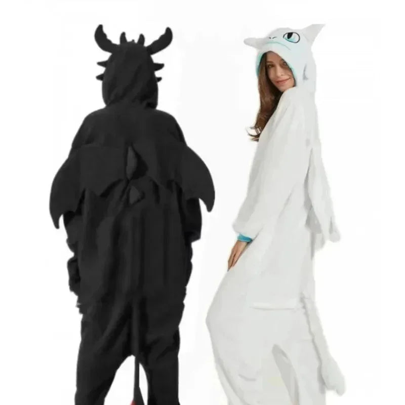 grenouillère pyjama dragon noir coloré adulte