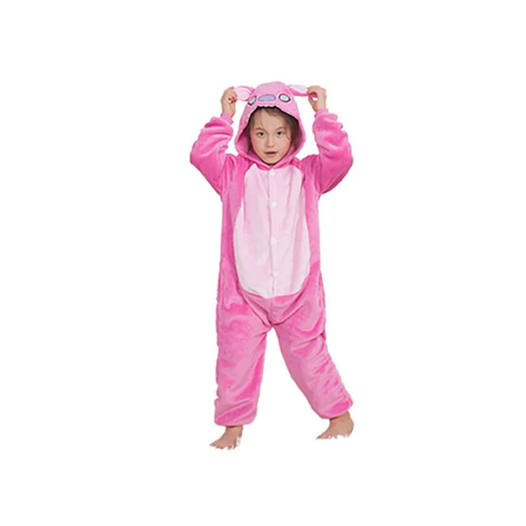 enfants avec une grenouillère stitch Rose