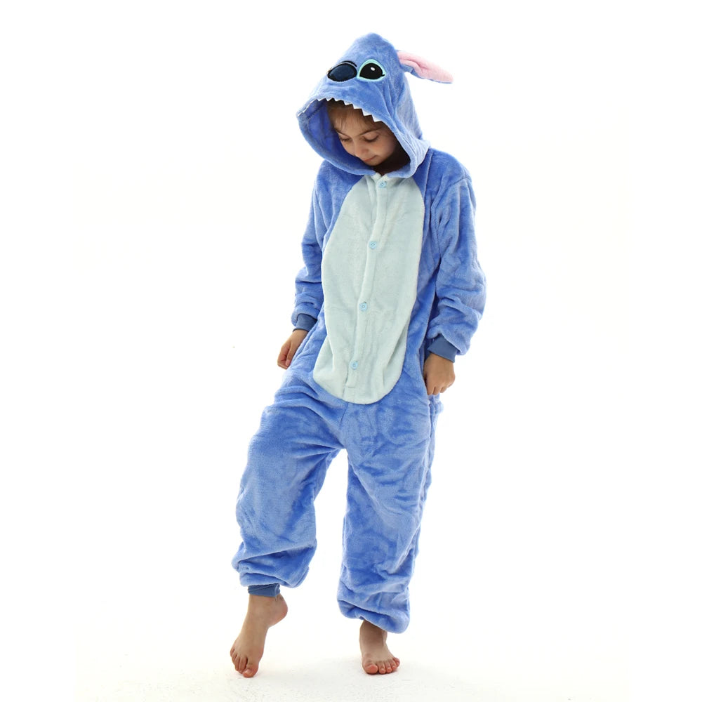 enfants avec une grenouillère stitch Bleue